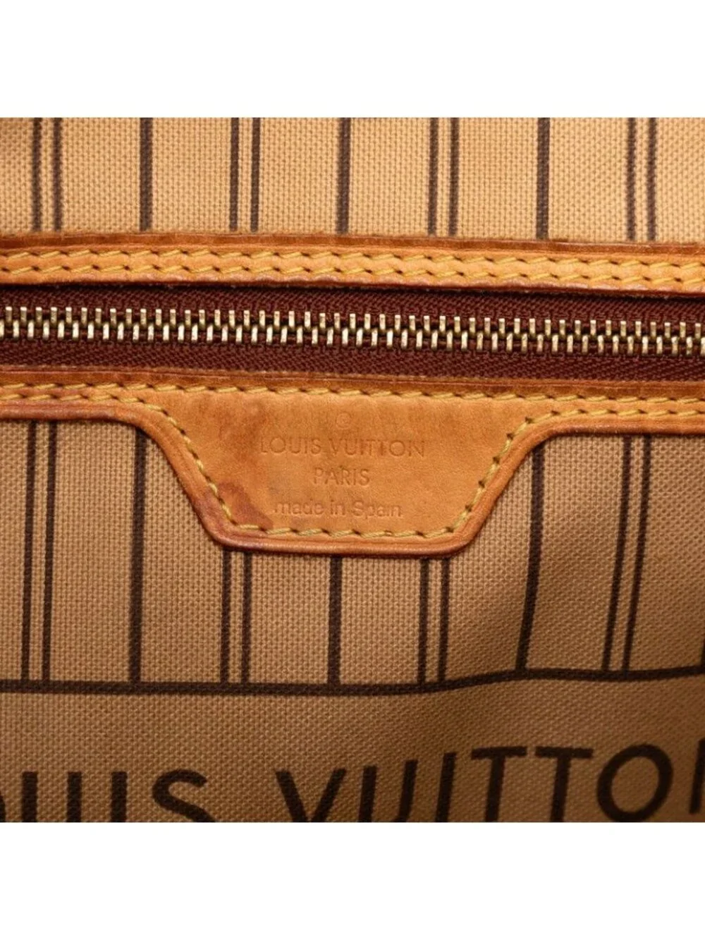 Louis Vuitton Monogram Neverfull MM Tote Shoulder Bag Brown Leather